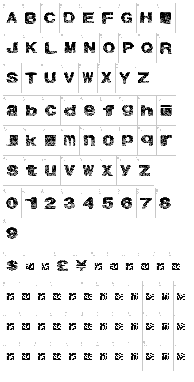 North Beach font map