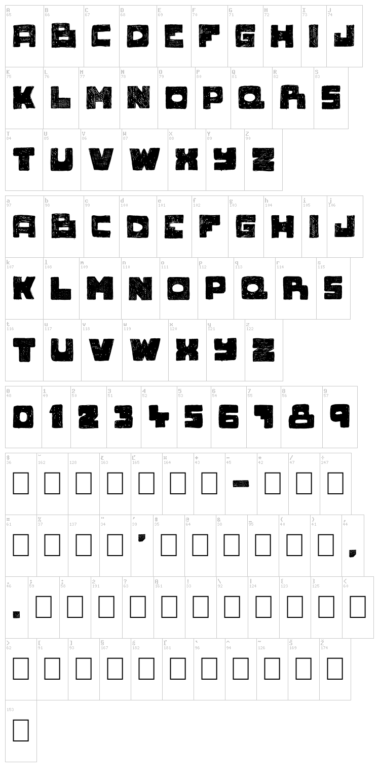 Novlang font map