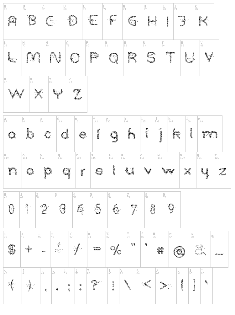 On The Road font map