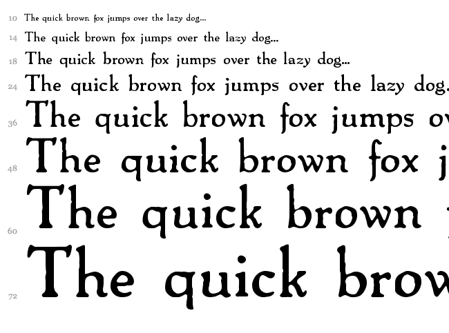Packard Antique font waterfall
