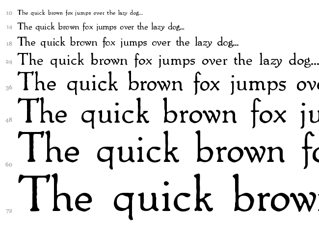 Packard Antique font waterfall