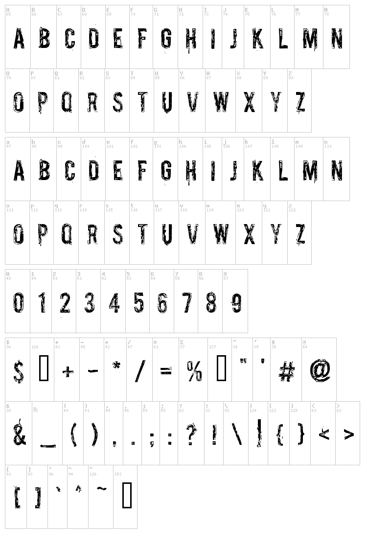 Palsu font map