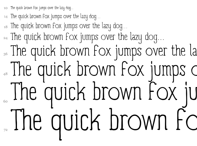 Panforte Serif font waterfall