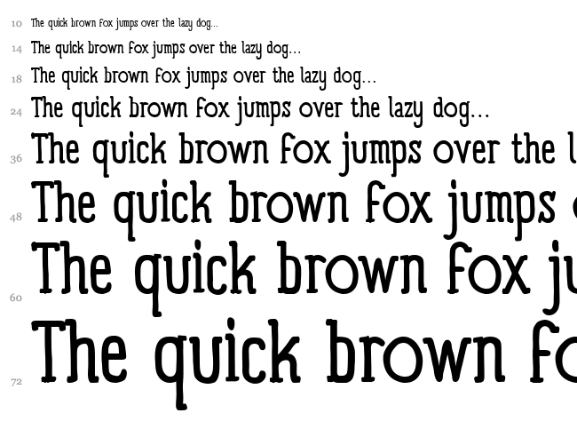 Panforte Serif font waterfall