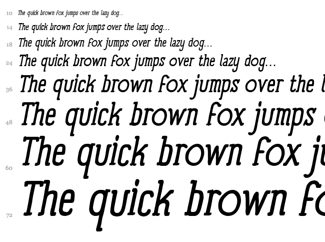 Panforte Serif font waterfall