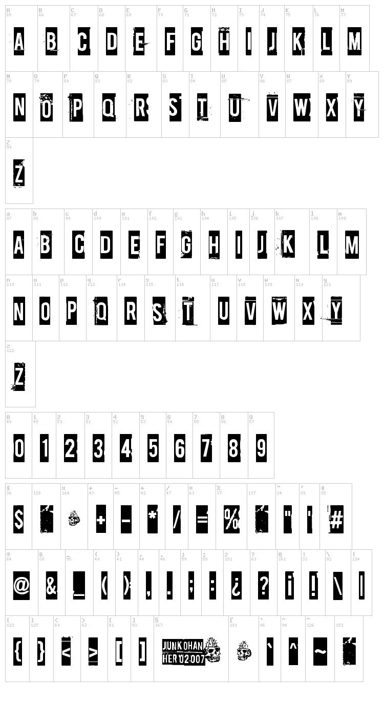 Payday font map
