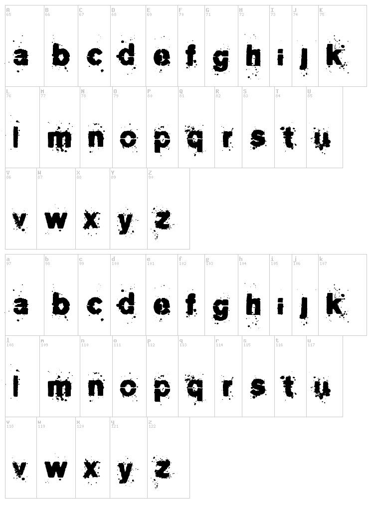 Pee on face font map