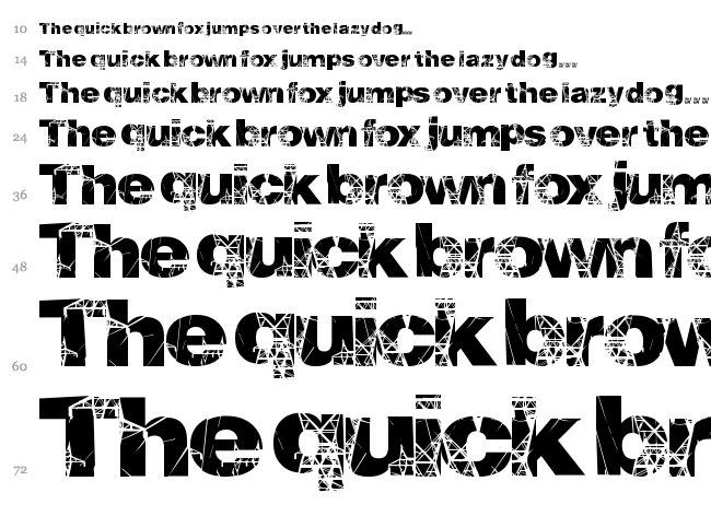 Power Play font waterfall