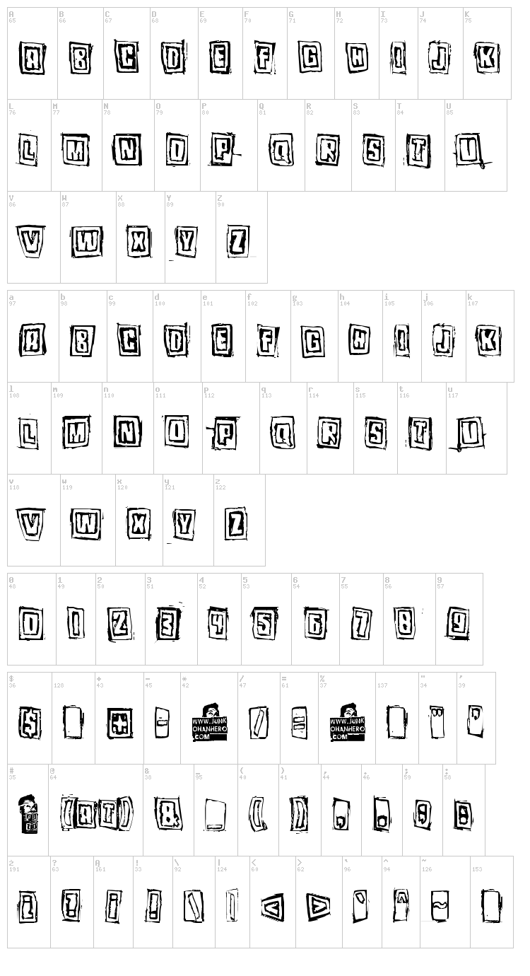 Pozo font map