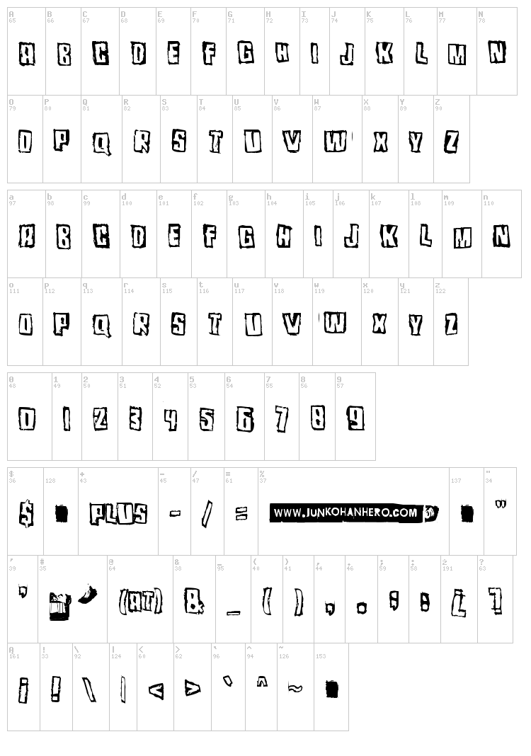 Pozo font map