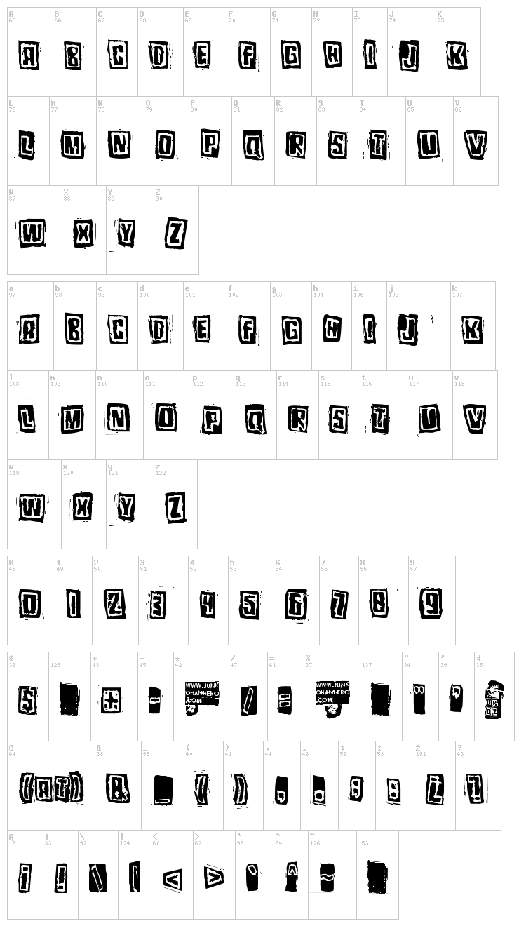 Pozo font map