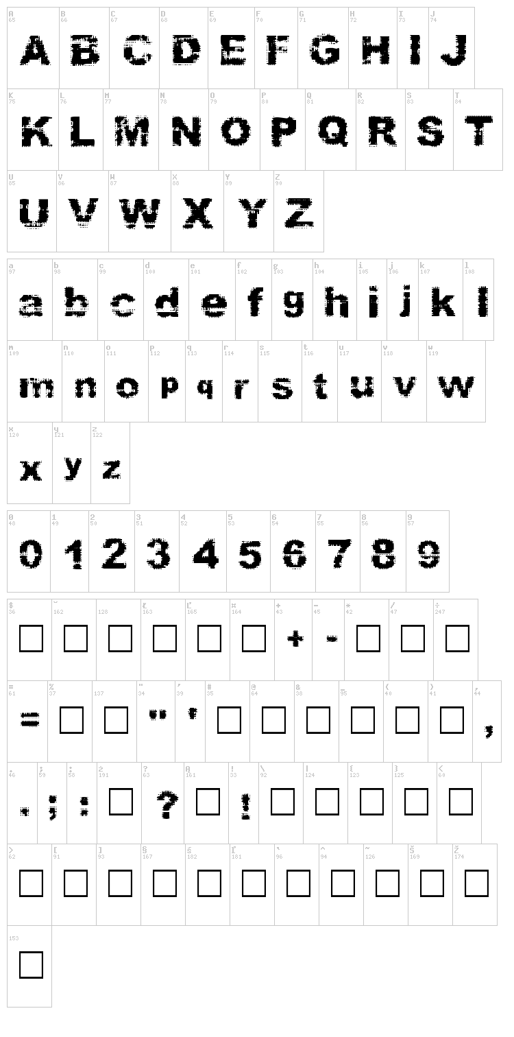 Prefix font map