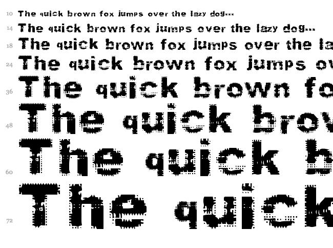 Prefix font waterfall