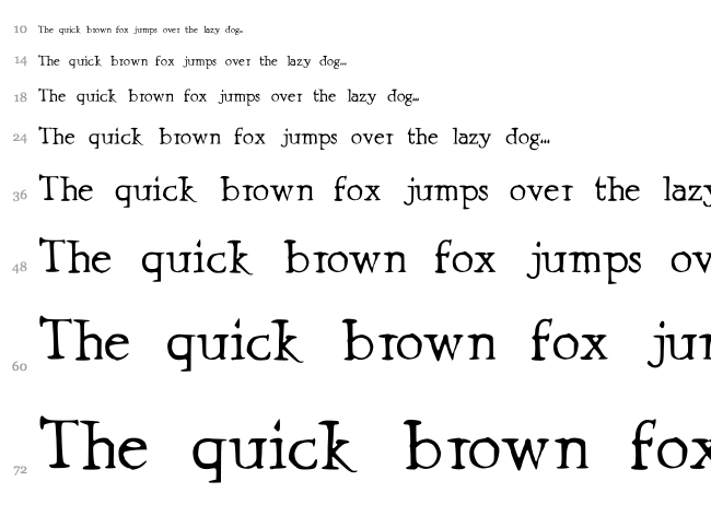 Prestinia Pro font waterfall