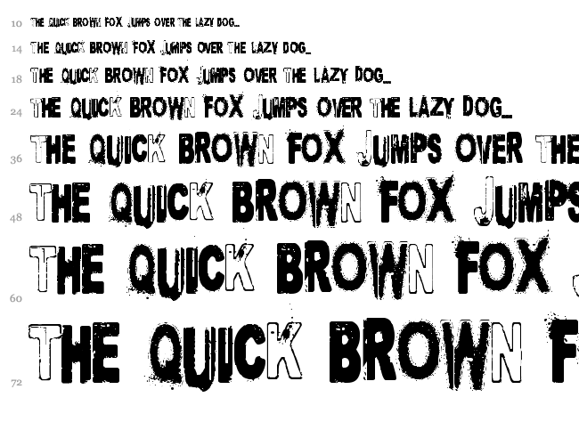Project X font waterfall