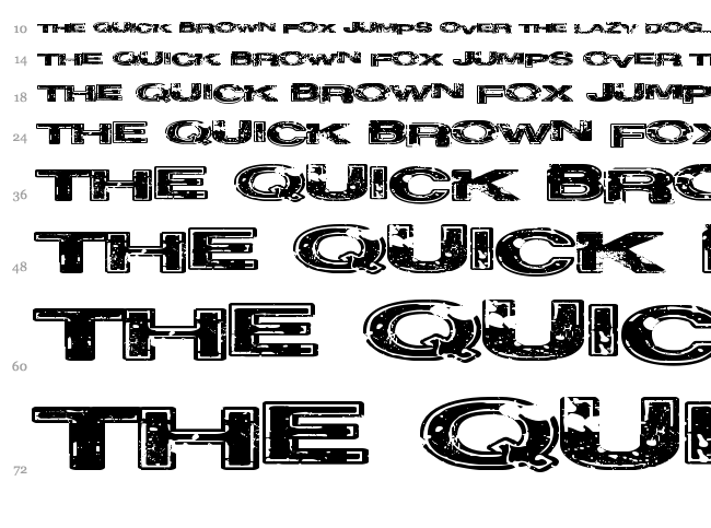 Project Z font waterfall
