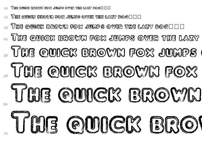 Punched font waterfall