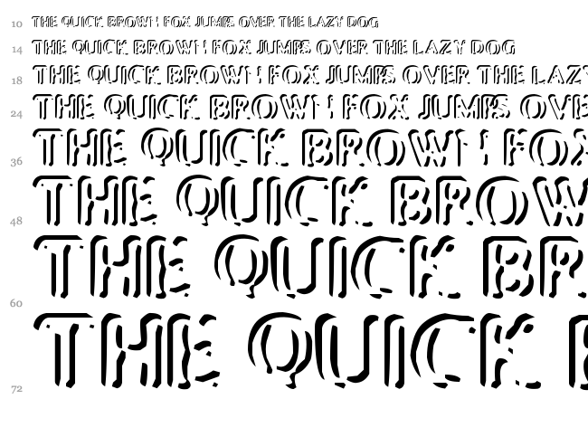 Punched Stub font waterfall