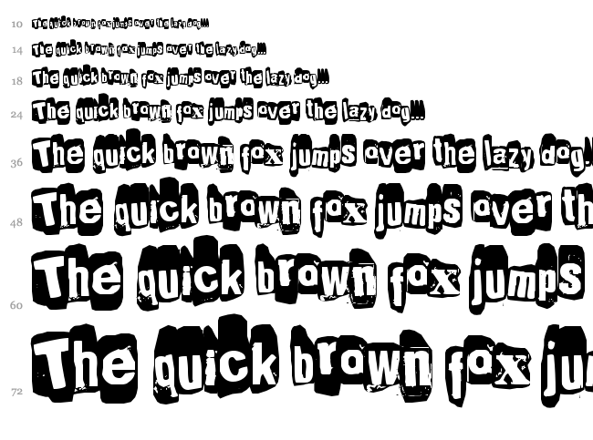 Punk's not dead font waterfall