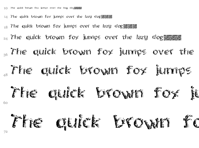 Quantum Pixel font waterfall