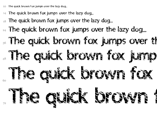 QuickCut font waterfall