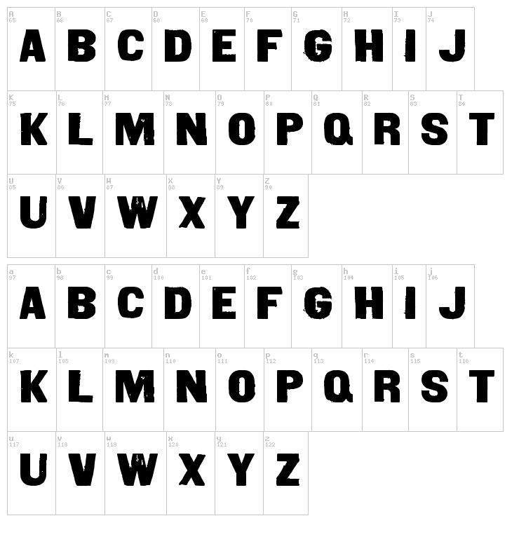 Qxi font map