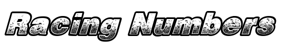 Racing Numbers font