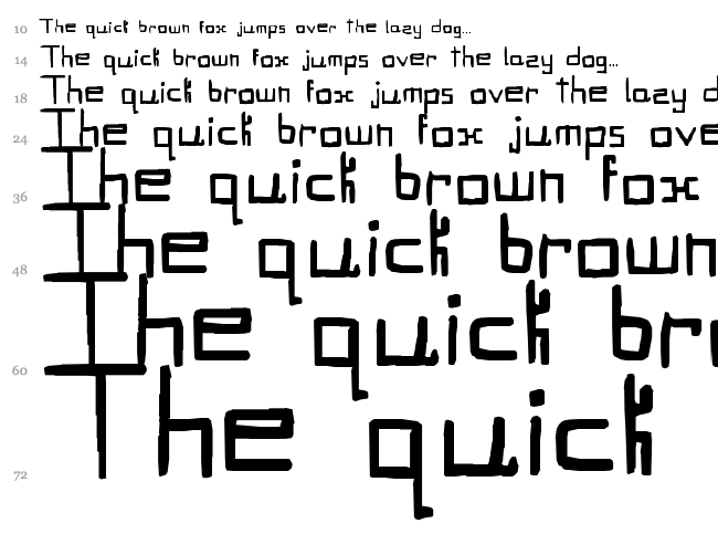 Robo font waterfall