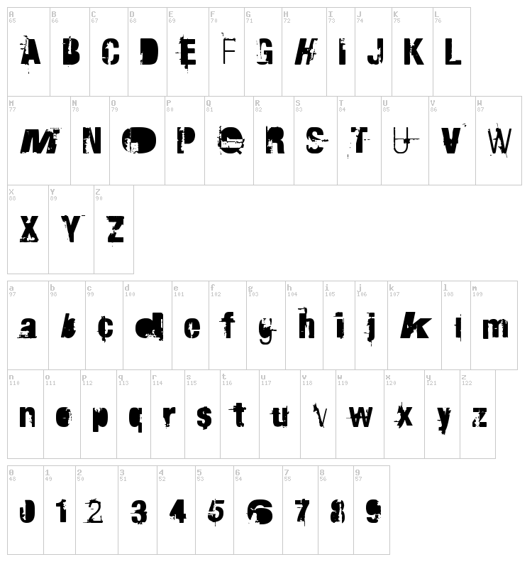 RvD Traktorfahrer font map