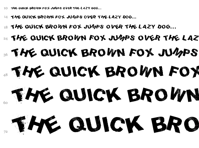 Sammies Sans Serif font waterfall