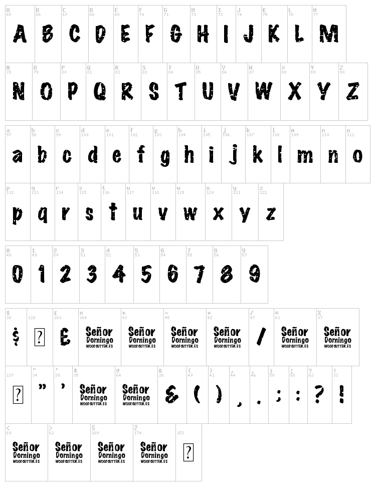 Senor Domingo font map
