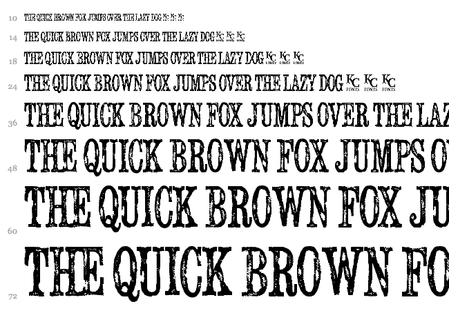 Serial Publication font waterfall