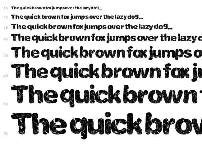 Shatter Web font waterfall