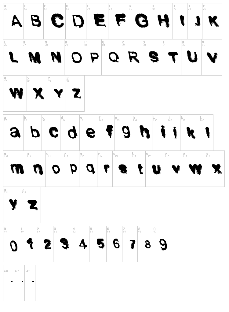 Shodo font map