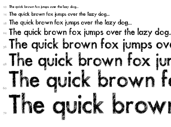 Sketchy font waterfall