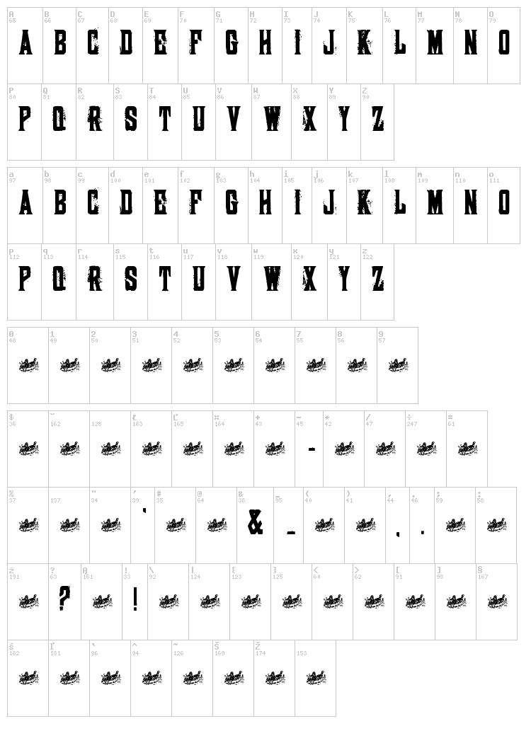 Snacks font map