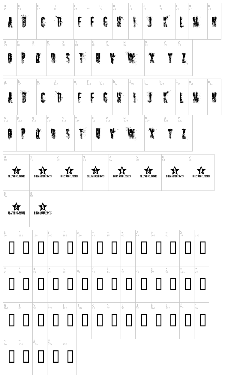 Sniper font map