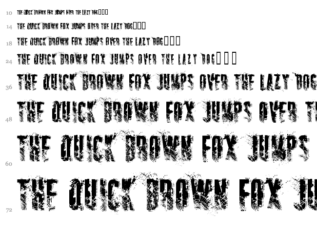 Sniper font waterfall
