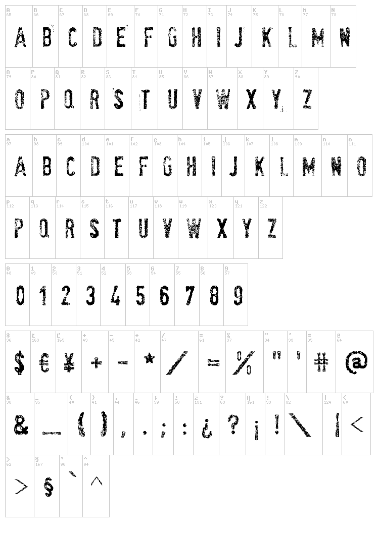 SociaL AnimaL font map