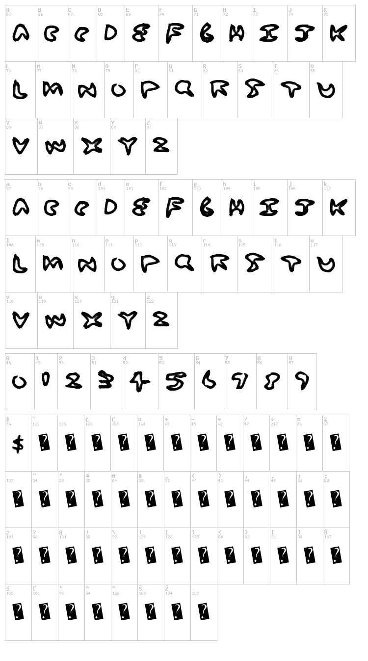 Soda Water font map