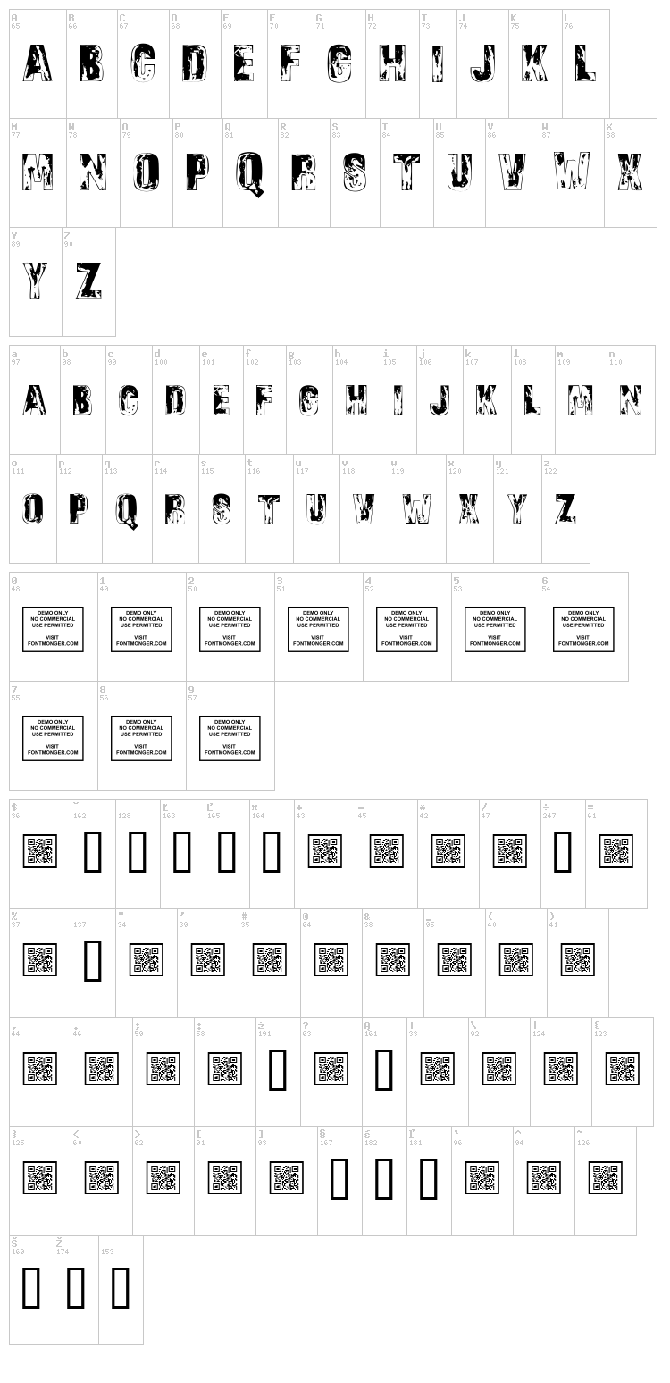 Sons of Noah font map