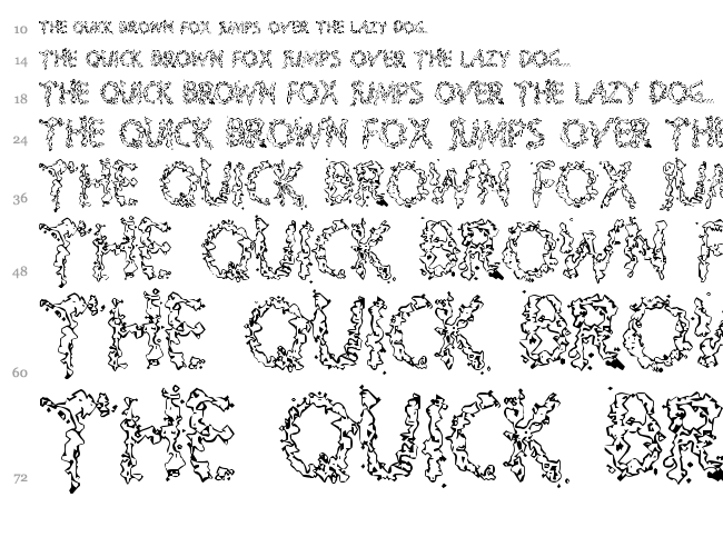 Splooge font waterfall