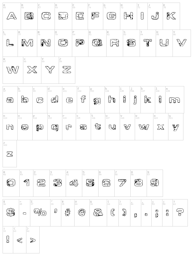 Sponge font map