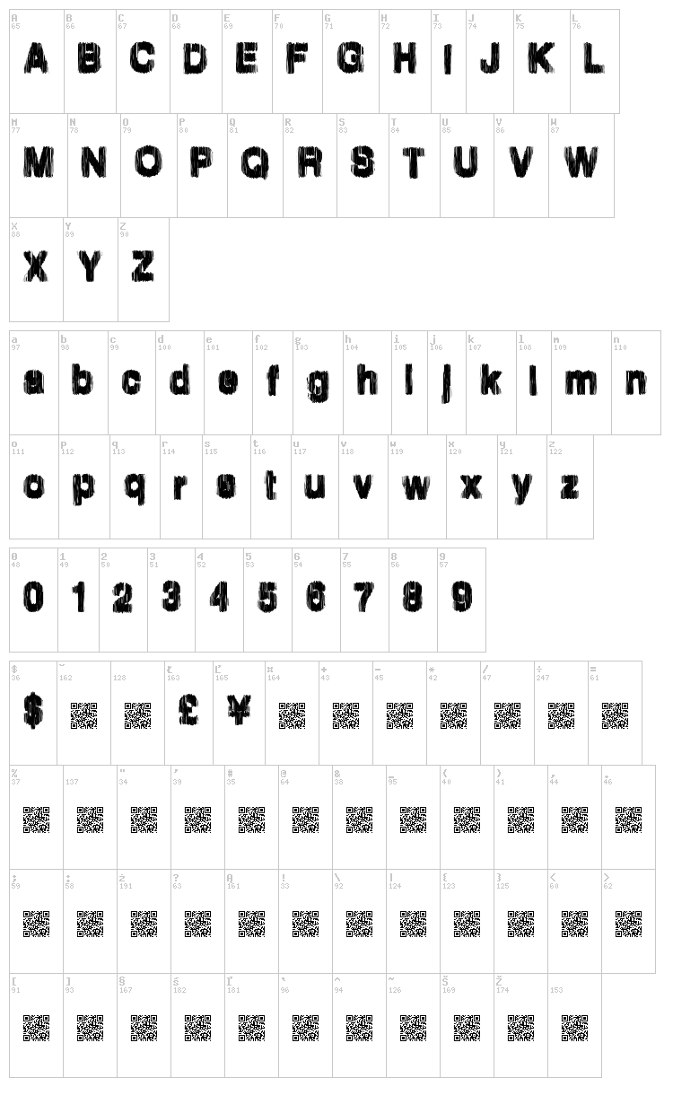 Spring Harder font map