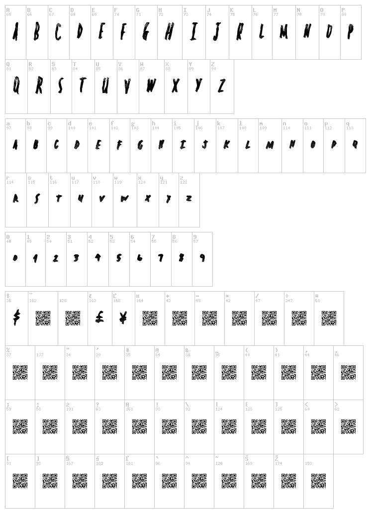 Spring Headliner font map
