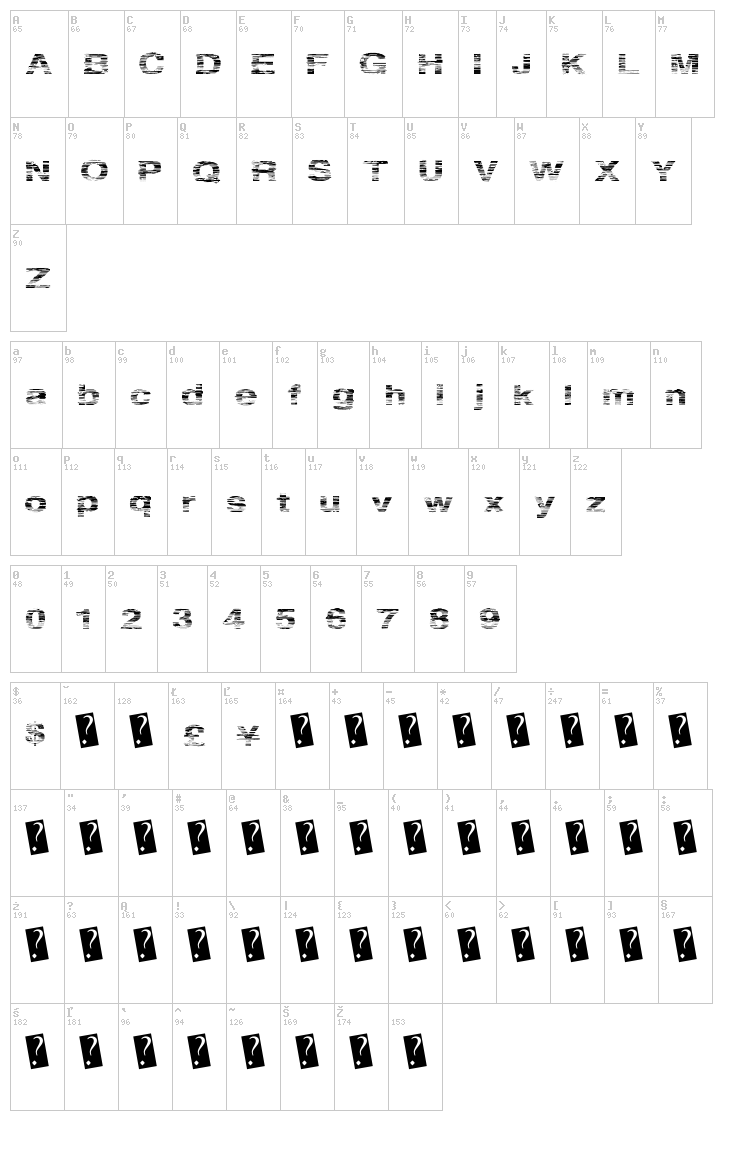 Spring Party font map