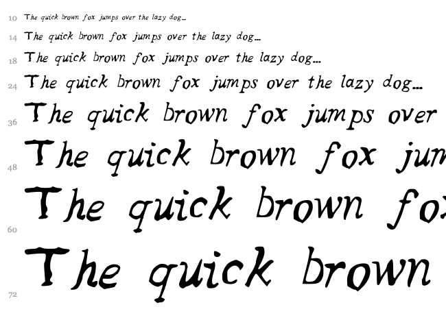 Square Baby font waterfall