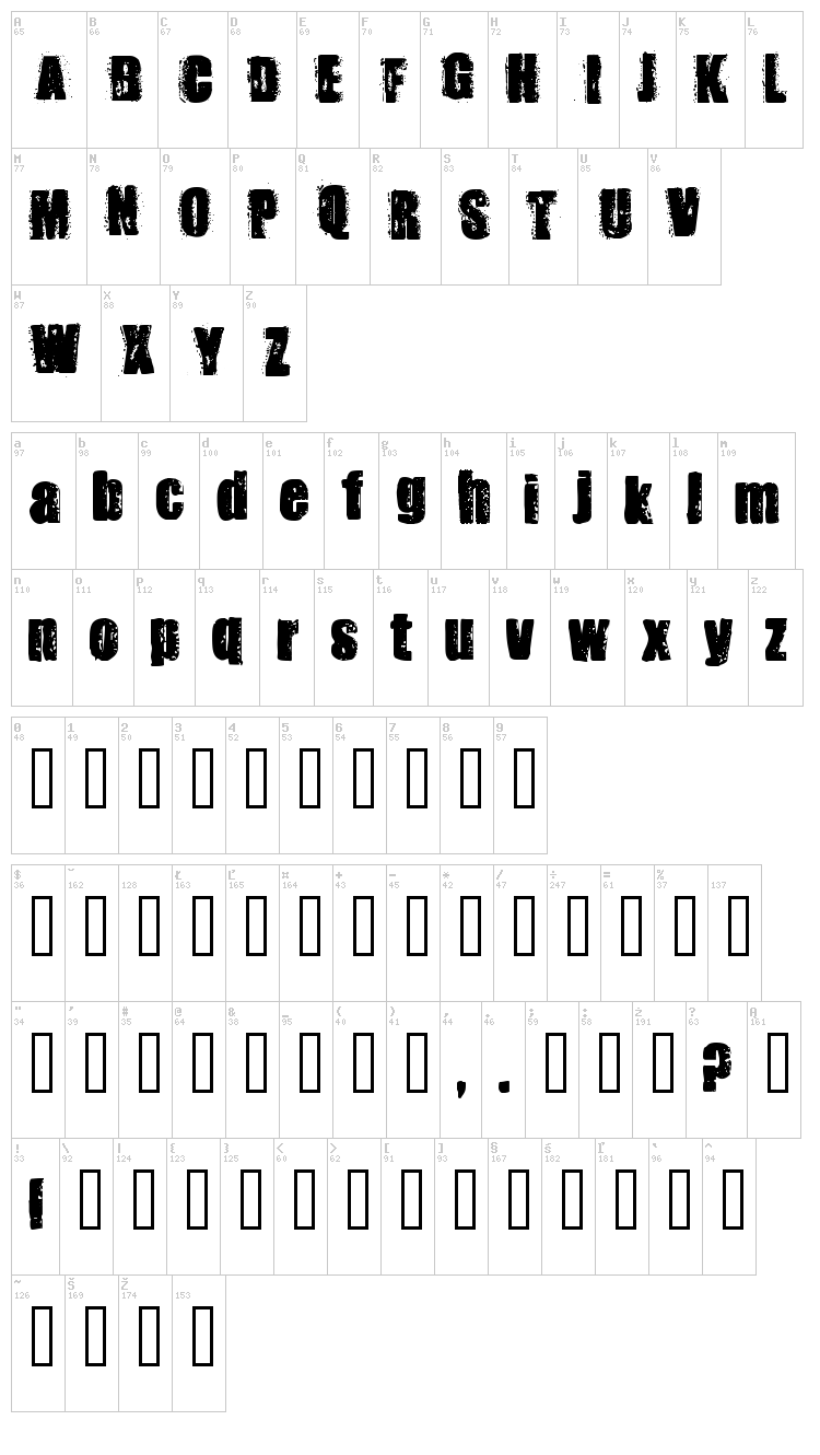 Stank font map