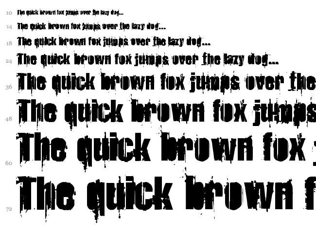 Strokey Bacon font waterfall