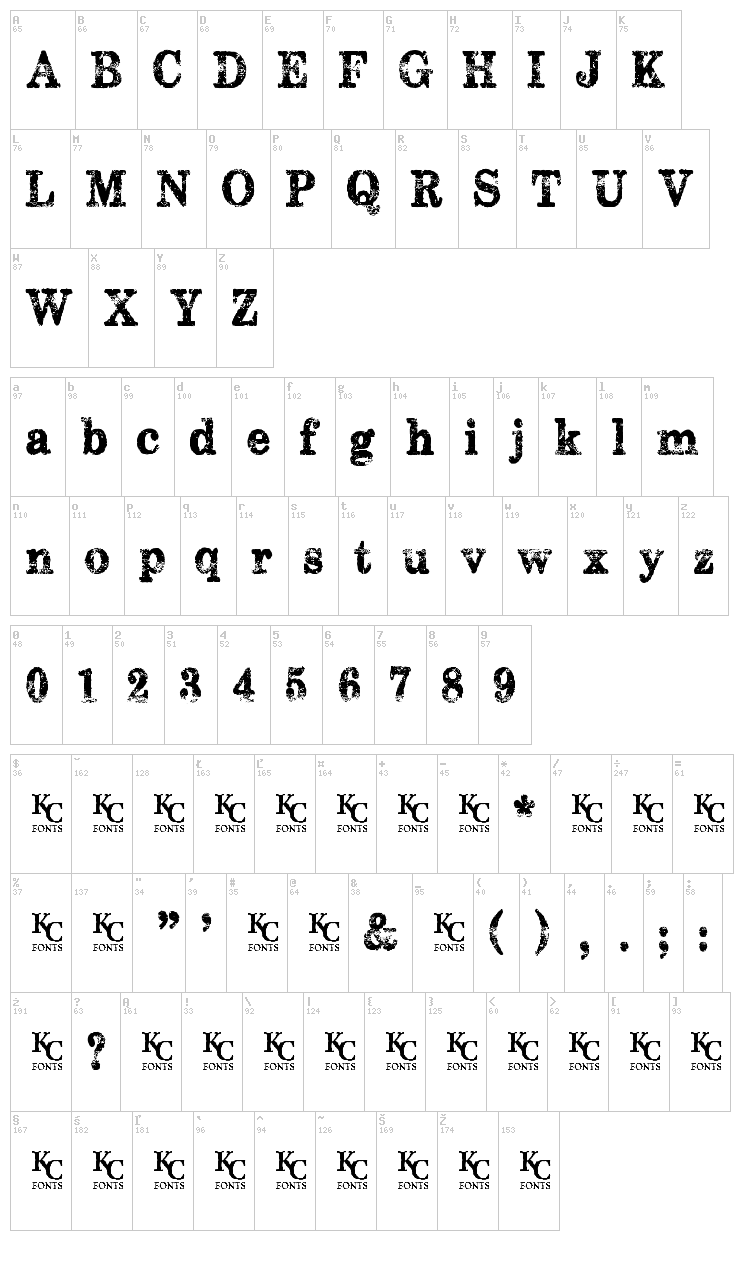 Subway Novella font map